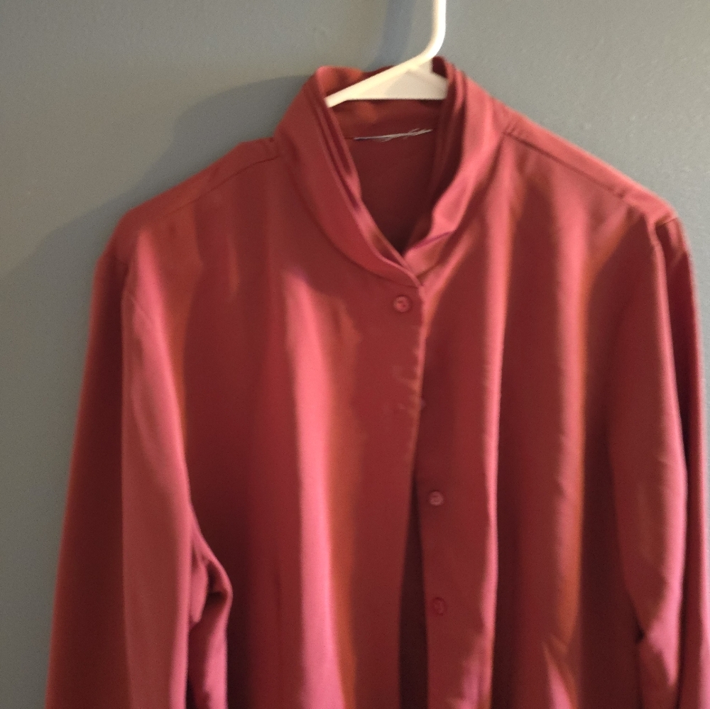 Red Button-Up Shirt - Picture 2 of 5